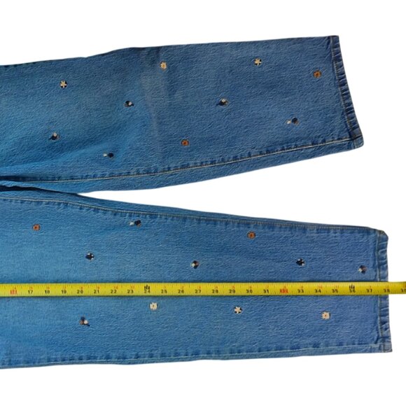 UNIVERSAL THREAD Size 12 Vintage Straight High Rise Floral Embroyered Boho - Picture 6 of 8